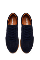 Erkek Lacivert Bağcıklı Süet Deri Sneaker | Derimod