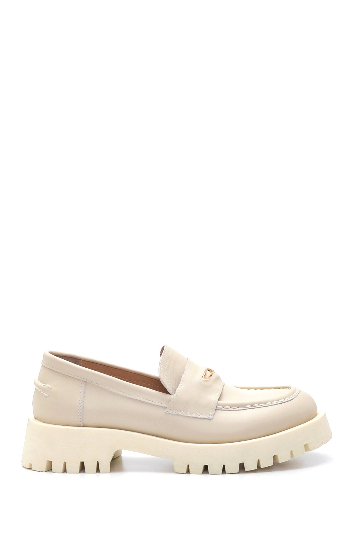 Kadın Bej Deri Loafer 22SFD180118 | Derimod