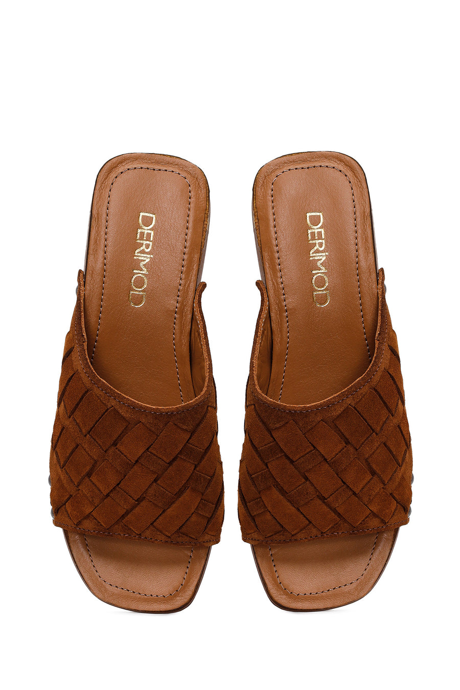 Woman Taba Short Thick-Heeled Suede Slipper