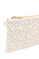 Woman Beige Long Chain Strap Patterned Clutch Bag | Derimod