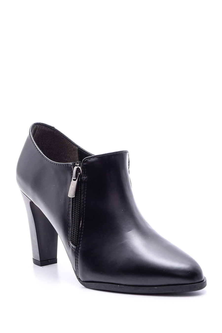 Women's Zipper Heeled Bootie 19WFE150118 | Derimod