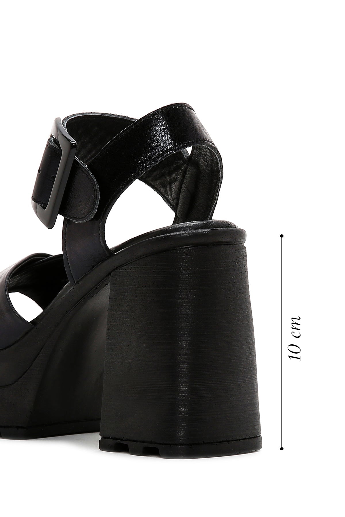 Kadın Siyah Platform Kalın Topuklu Sandalet