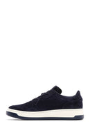 Men's Navy Blue Suede Leather Sneaker | Derimod