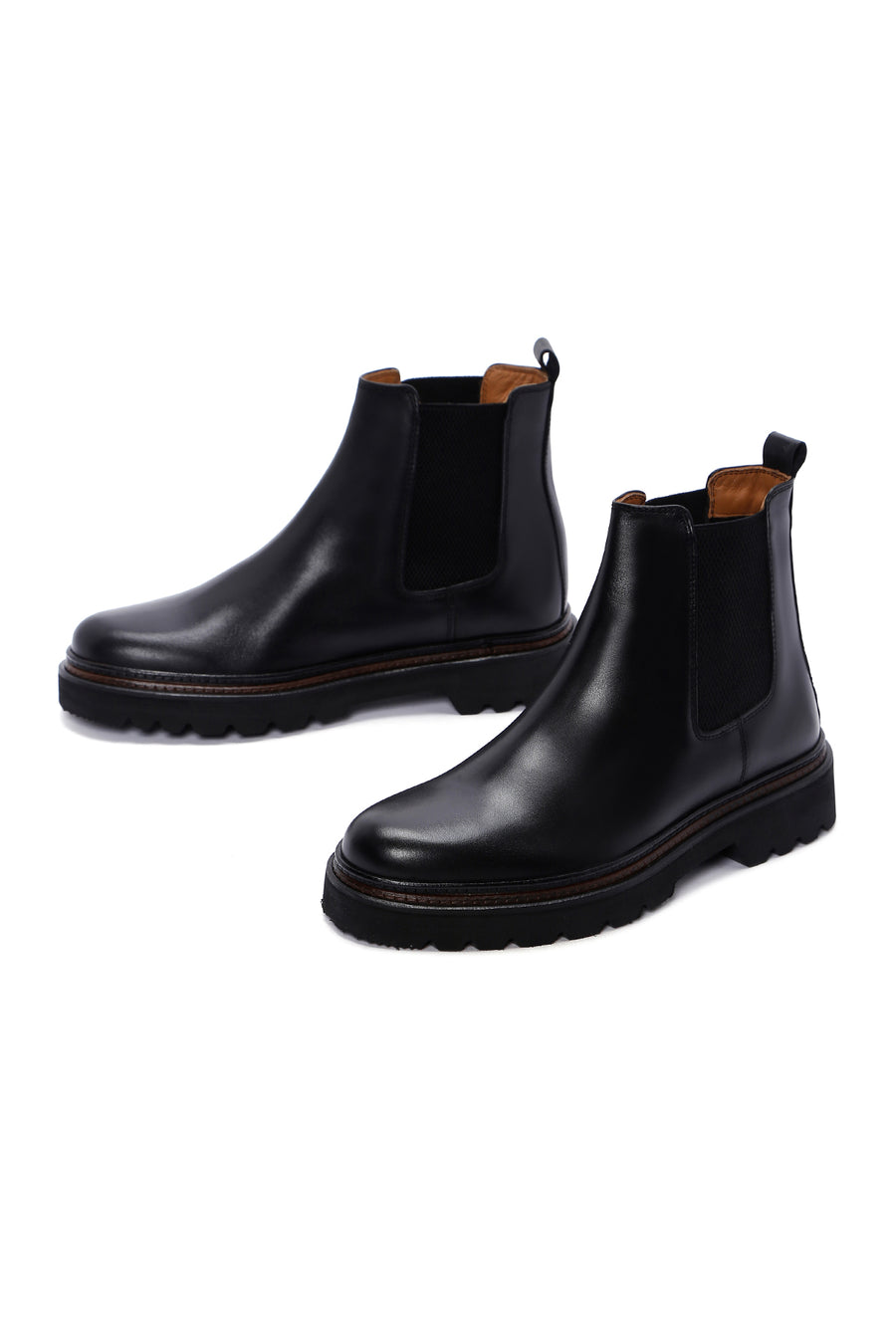 Men's Black Leather Chelsea Boots