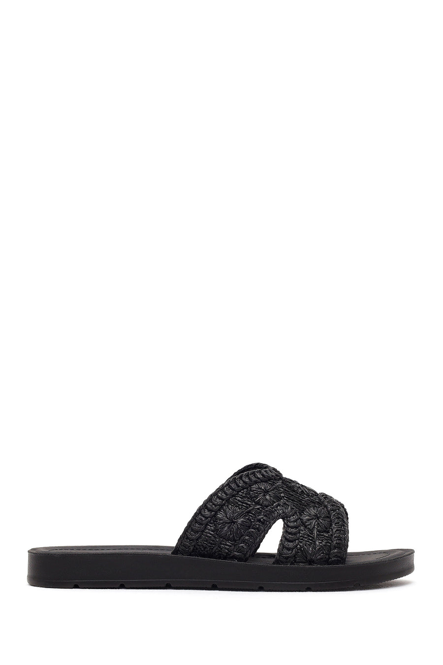Women's Black Straw Slippers 26SFE4624M7 | Derimod