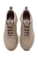 Men's Mink Lace-Up Nubuck Leather Sneaker | Derimod