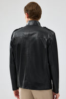 Alvarez Men's Black Leather Coat | Derimod