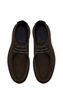 Male Khaki Lace-up Nubuck Leather Casual Shoes | Derimod
