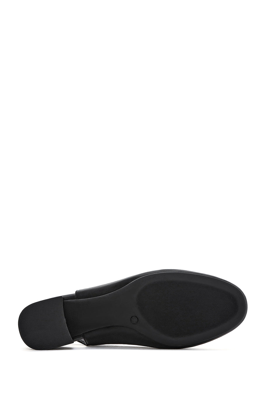 Derimod Flex Women's Black Open Back Thick Low Heel Leather Shoes