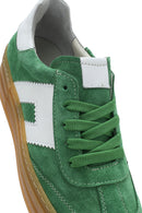 Kadın Yeşil Bağcıklı Süet Deri Sneaker | Derimod