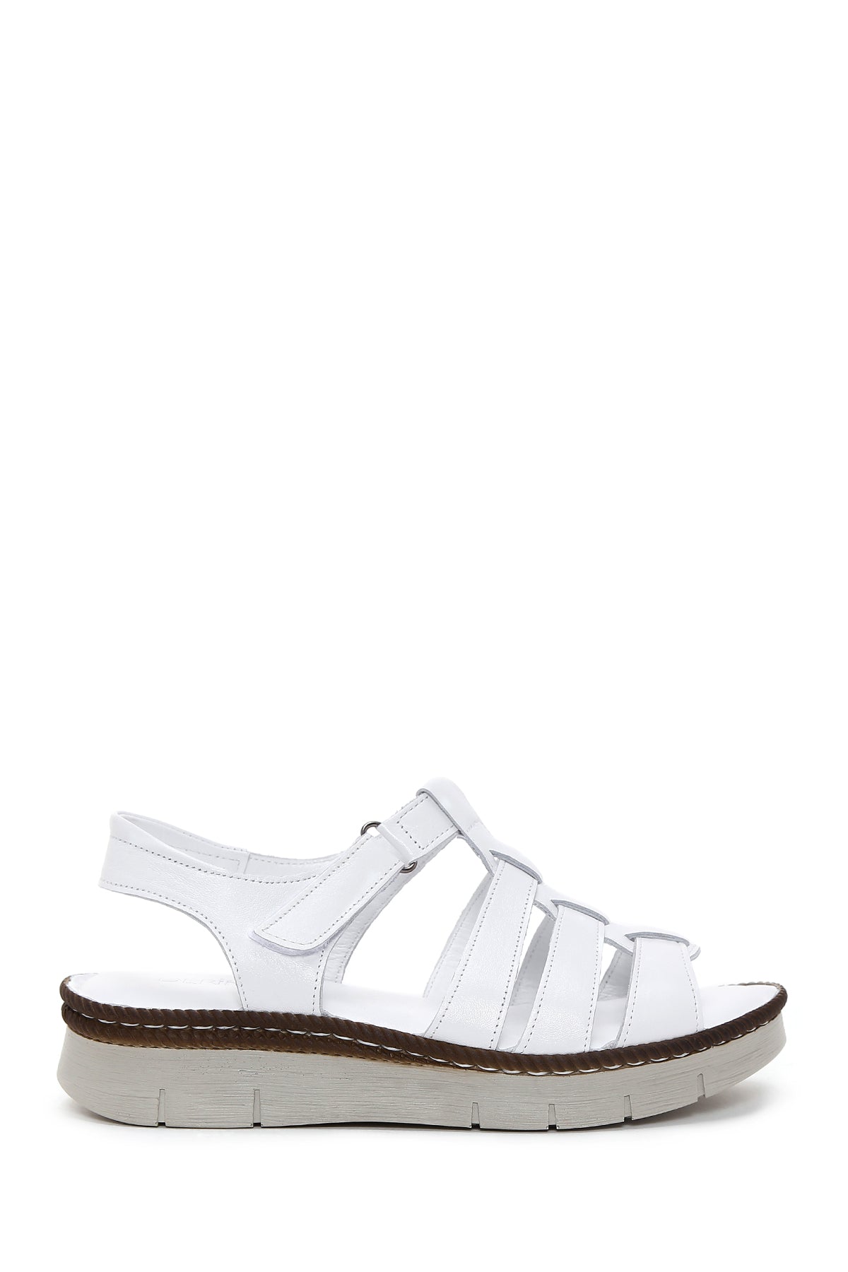 Kadın Beyaz Deri Comfort Sandalet 23SFD320618 | Derimod