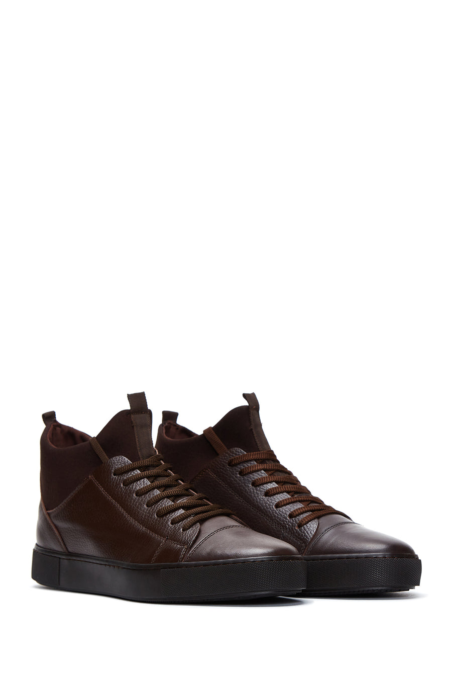 Men's Brown Leather High Top Sneaker