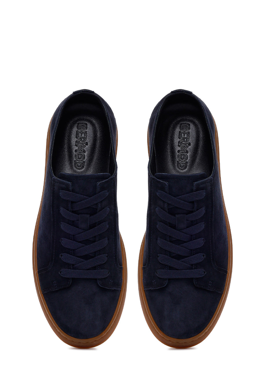 Male Navy Lace-up Suede Leather Sneaker