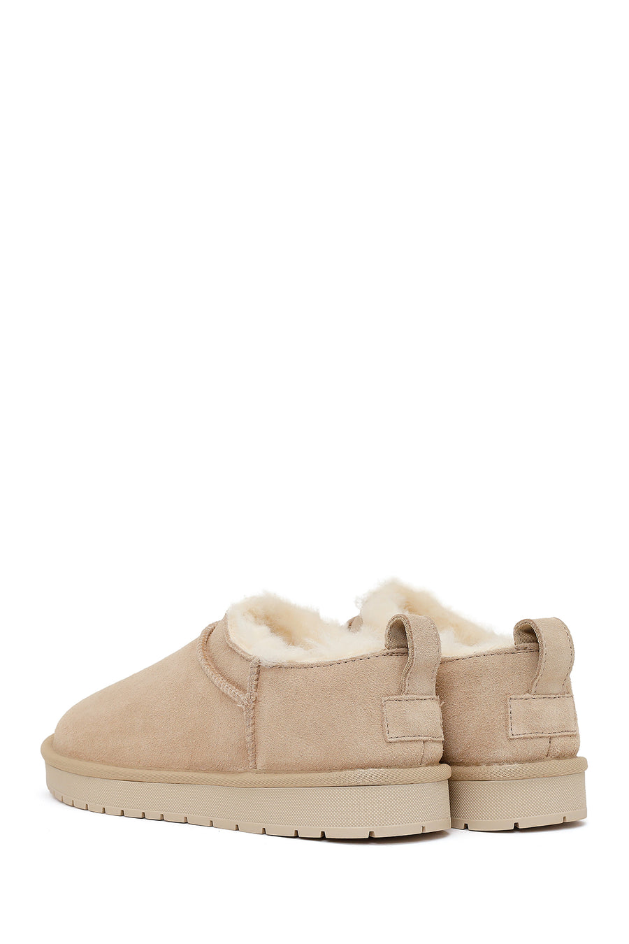 Woman Beige Suede Teddy Boots