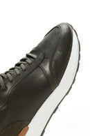 Men's Khaki Leather Sneaker | Derimod