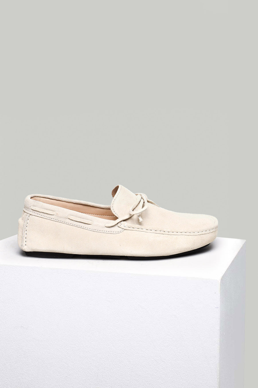 Men's White Suede Leather Shoes