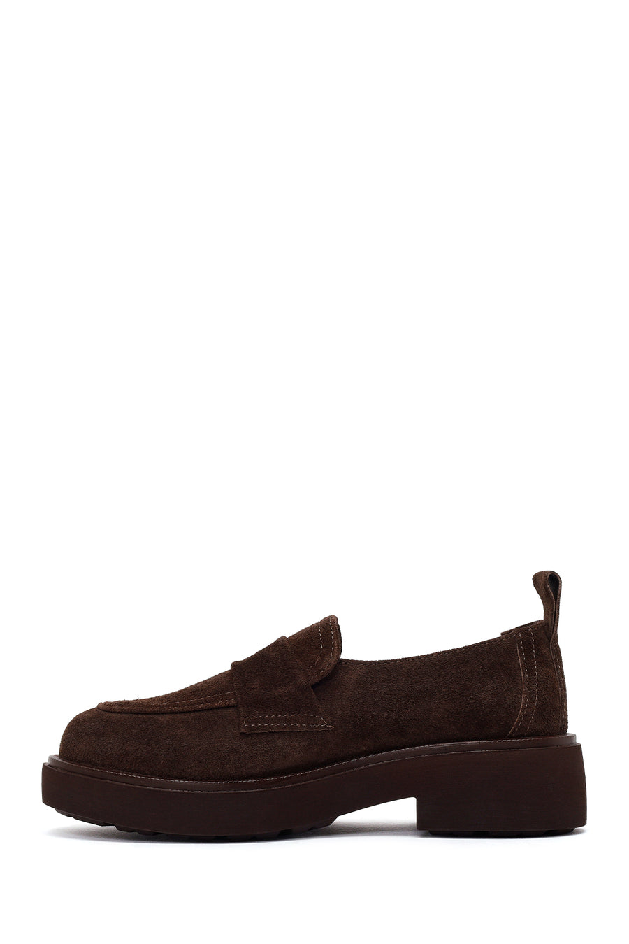 Woman Dark Mink Suede Masculine Loafer