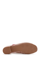 Women's Mink Suede Leather Thick Heeled Sandals | Derimod