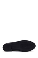 Woman Black Patterned Leather Loafer | Derimod
