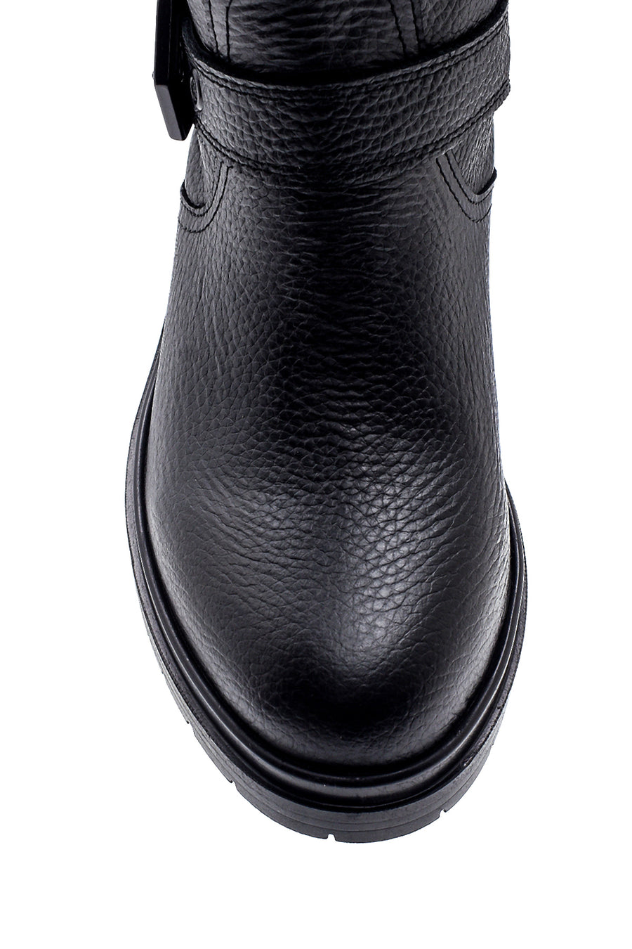 Women's Leather Buckle Boots