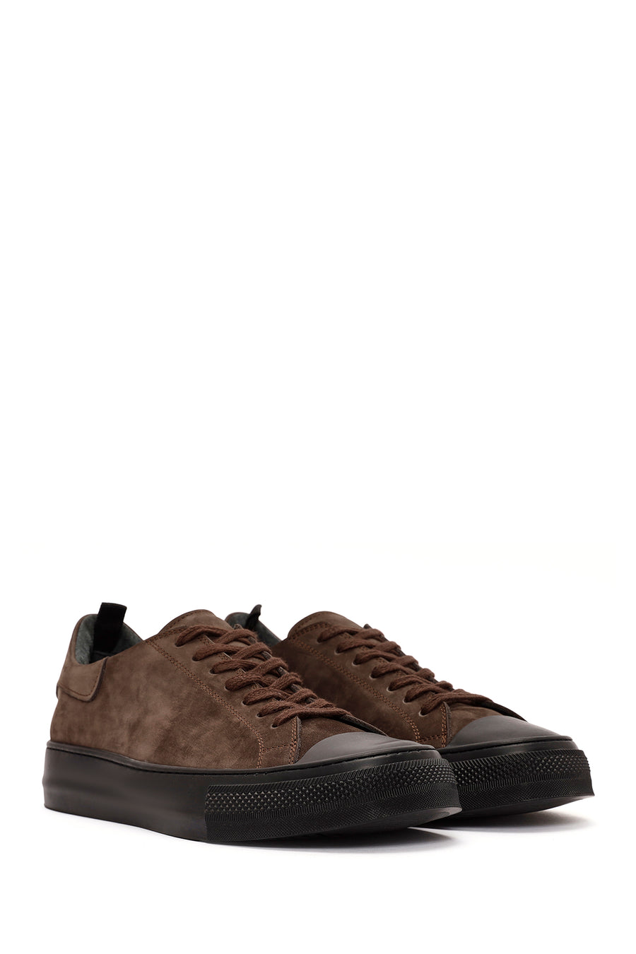 
Men's Brown Lace-Up Nubuck Leather Sneaker
