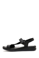 Women's Black Ankle Strap Leather Comfort Sandals | Derimod