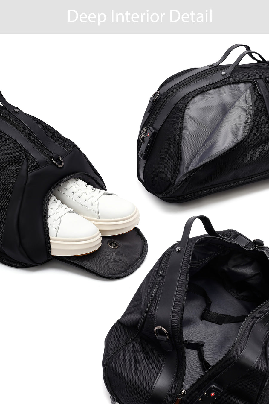 D-Pack Men's Black Long Strap Fabric Travel Bag
