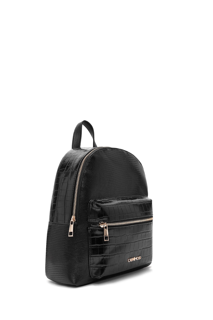 Women's Black Patterned Backpack