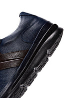 Men's Navy Blue Leather Casual Shoes | Derimod