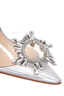 Women's Silver Stone Heeled Shoes | Derimod