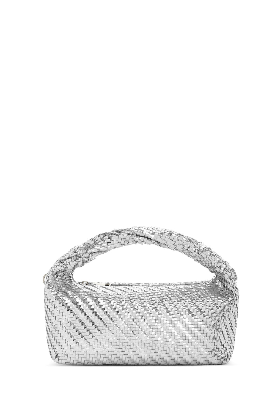 Women's Silver Long Strap Braided Mini Handbag