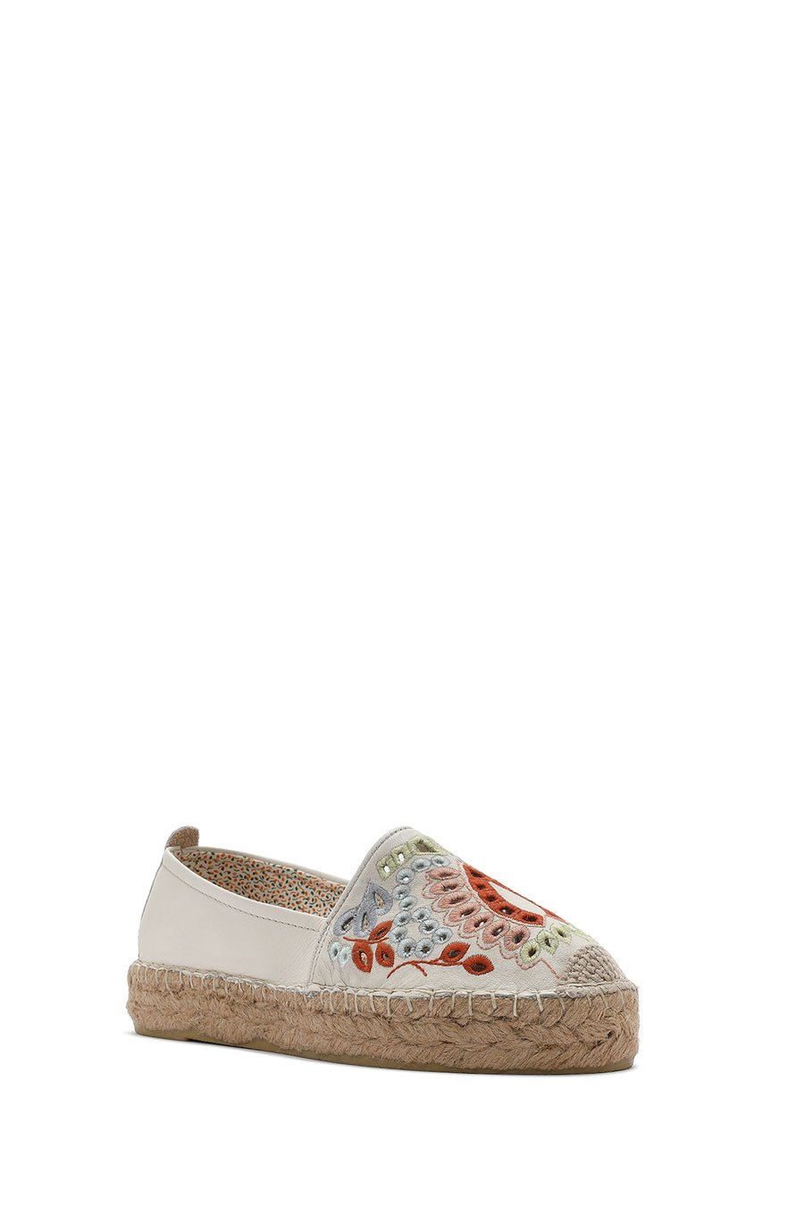 Women's Beige Patterned Leather Espadrilles