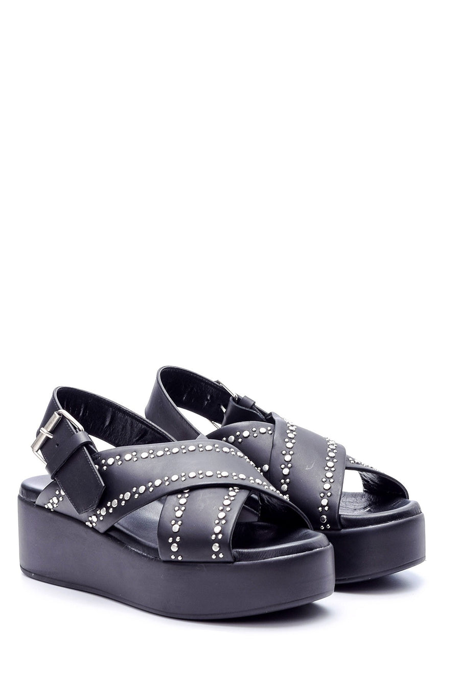Women's Studded Detailed Wedge Heeled Sandals