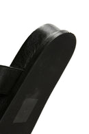 Women's Black Leather Slippers | Derimod