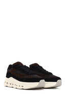 Women's Black Lace-Up Thick-Soled Leather Sneaker | Derimod