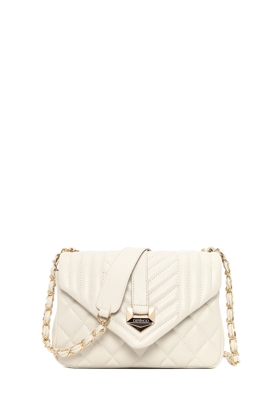 Woman Cream Chain Strap Quilted Crossbody Bag 26SBD2024KP | Derimod