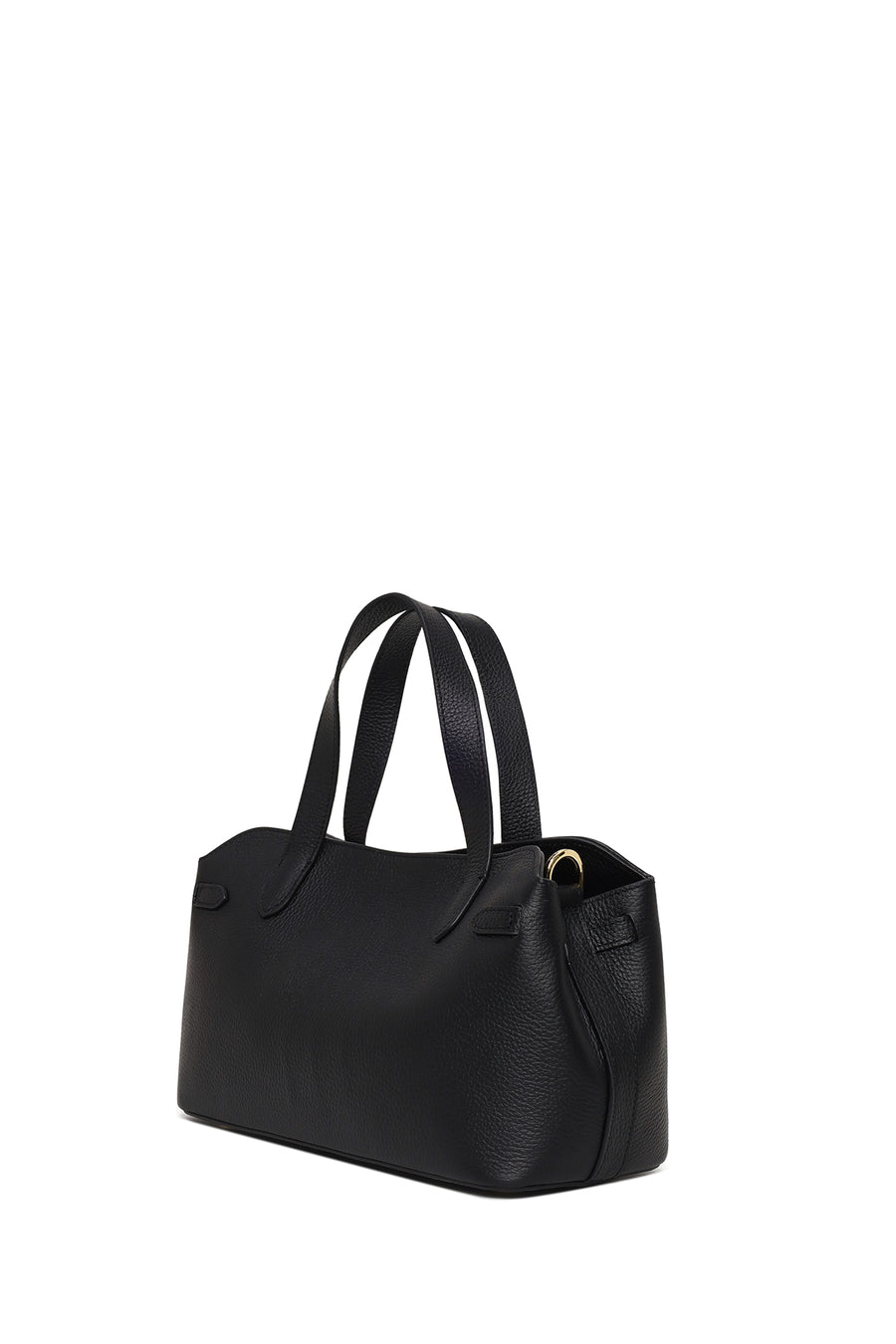 Woman Black Long-Strap Leather Shoulder Bag