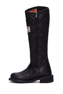 Harley Davidson Women's Black Laconia Hi Zipper Leather Boots | Derimod