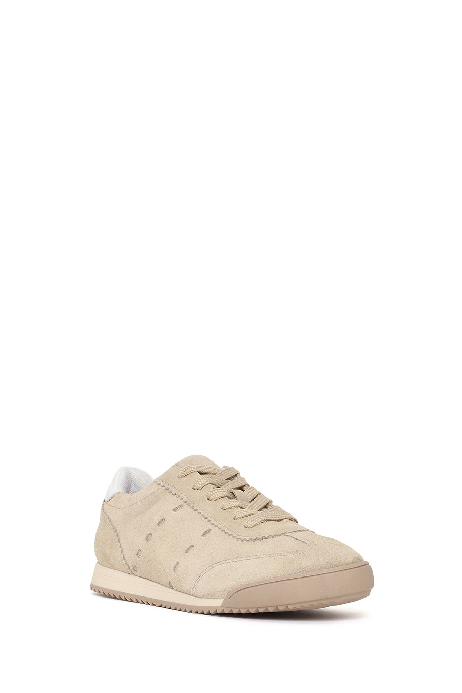 Women's Beige Lace-Up Suede Leather Sneaker