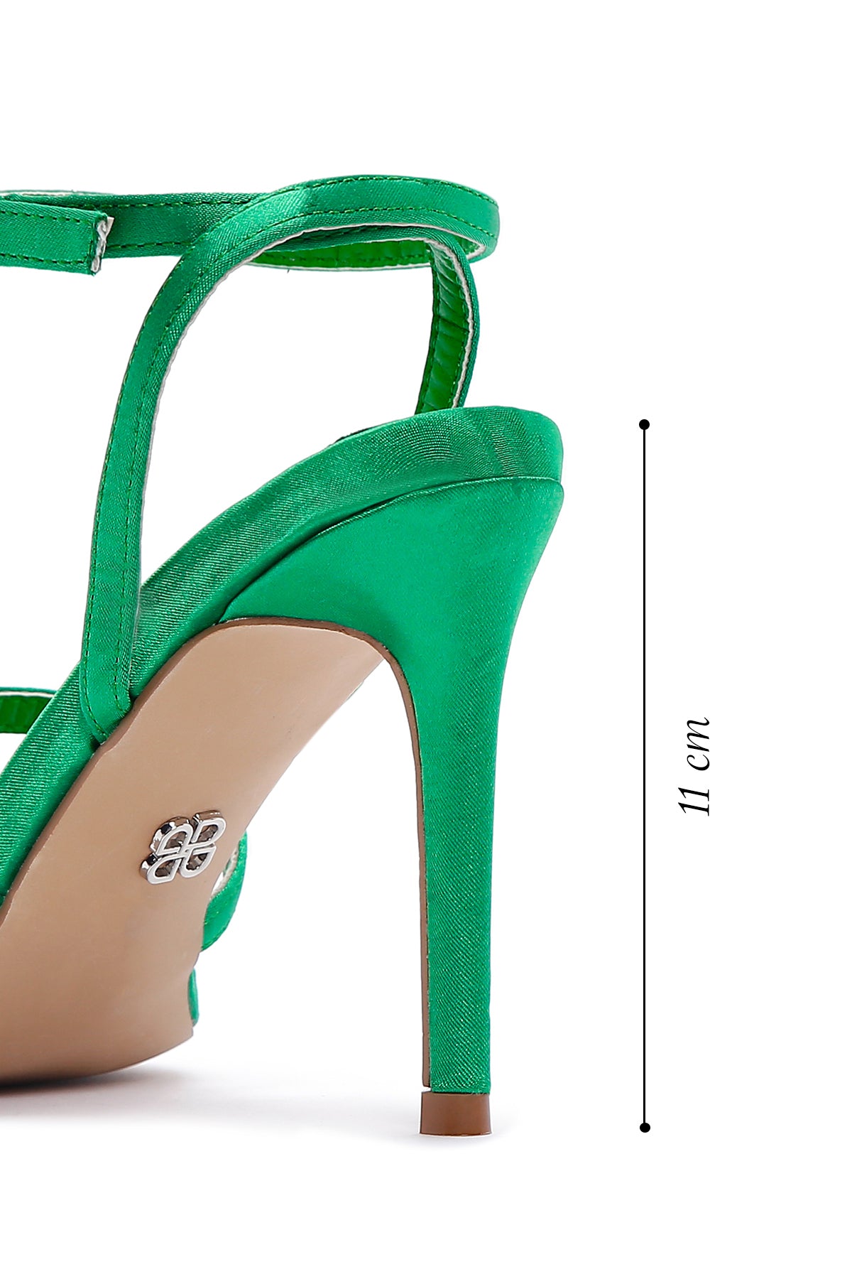 Kadın Yeşil Bilekten Bantlı İnce Topuklu Sandalet