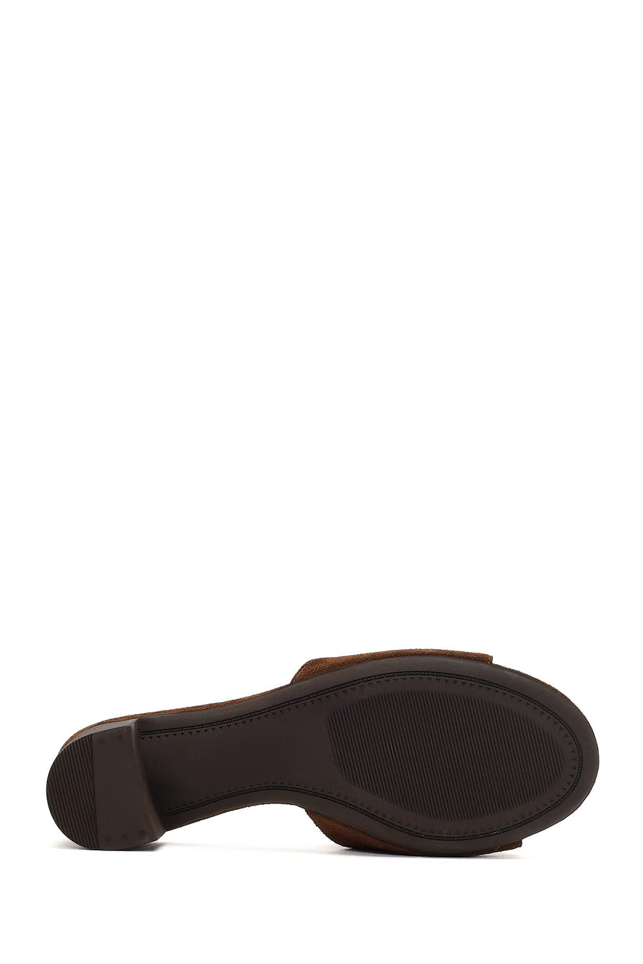 Women's Brown Tassel Short Chunky Heel Suede Leather Slippers