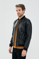 Cavani Men's Black Leather Coat | Derimod