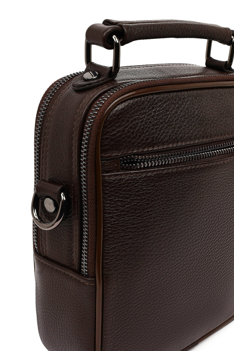 Men's Brown Leather Messenger Bag