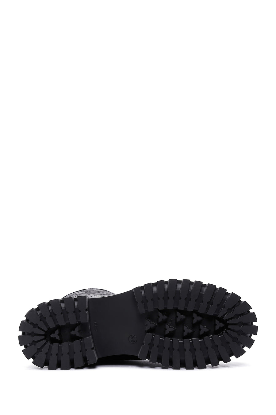 Women's Black Thick Soled Leather Boots