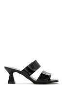 Women's Black Thin Heeled Slippers | Derimod