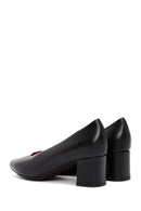 Derimod Gritti Women's Black Thick Heeled Leather Shoes | Derimod