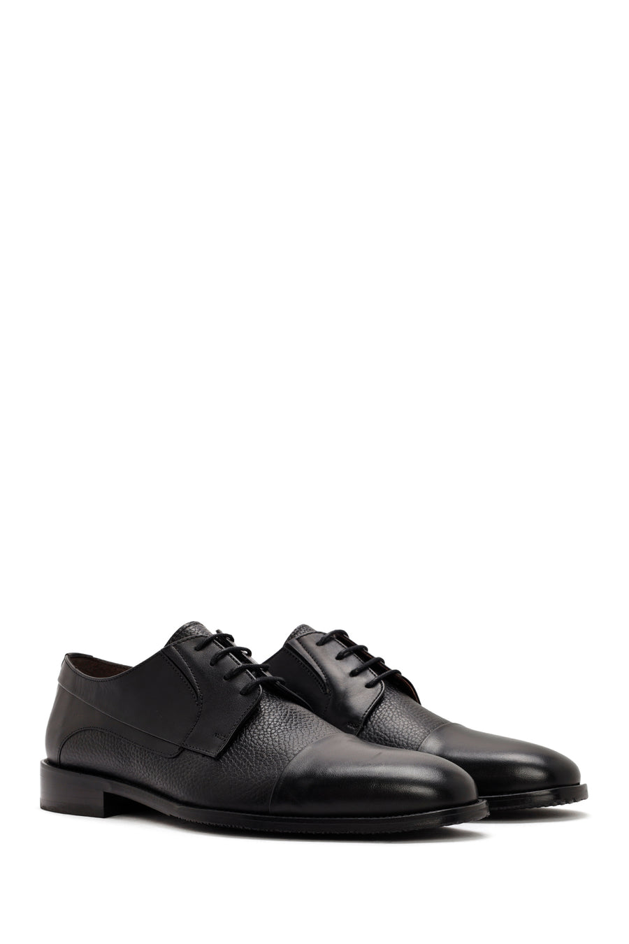 Men's Black Laced Leather Classic Shoes