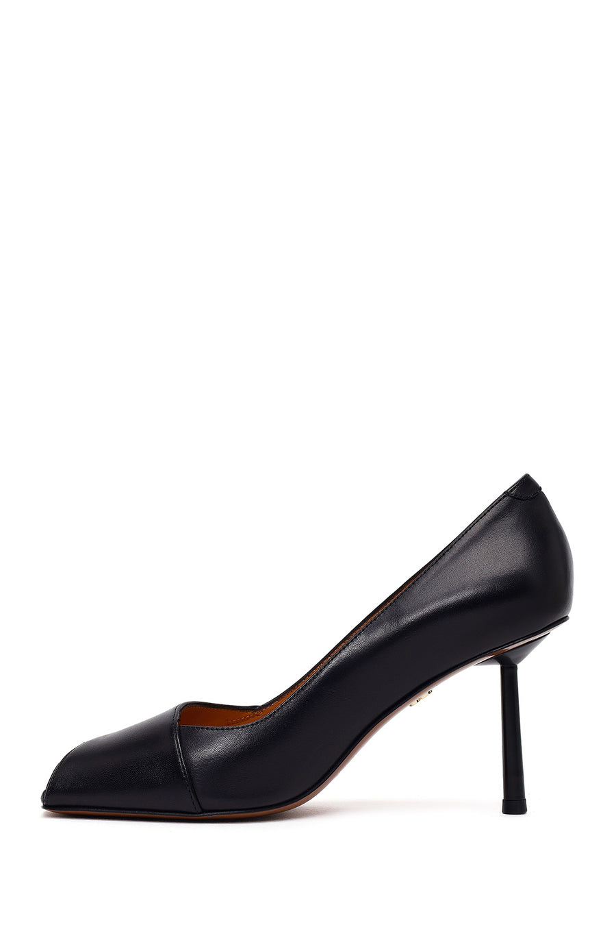 Kadın Siyah İnce Topuklu Deri Stiletto