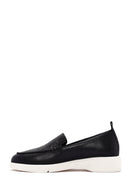 Women's Black Leather Comfort Loafer | Derimod