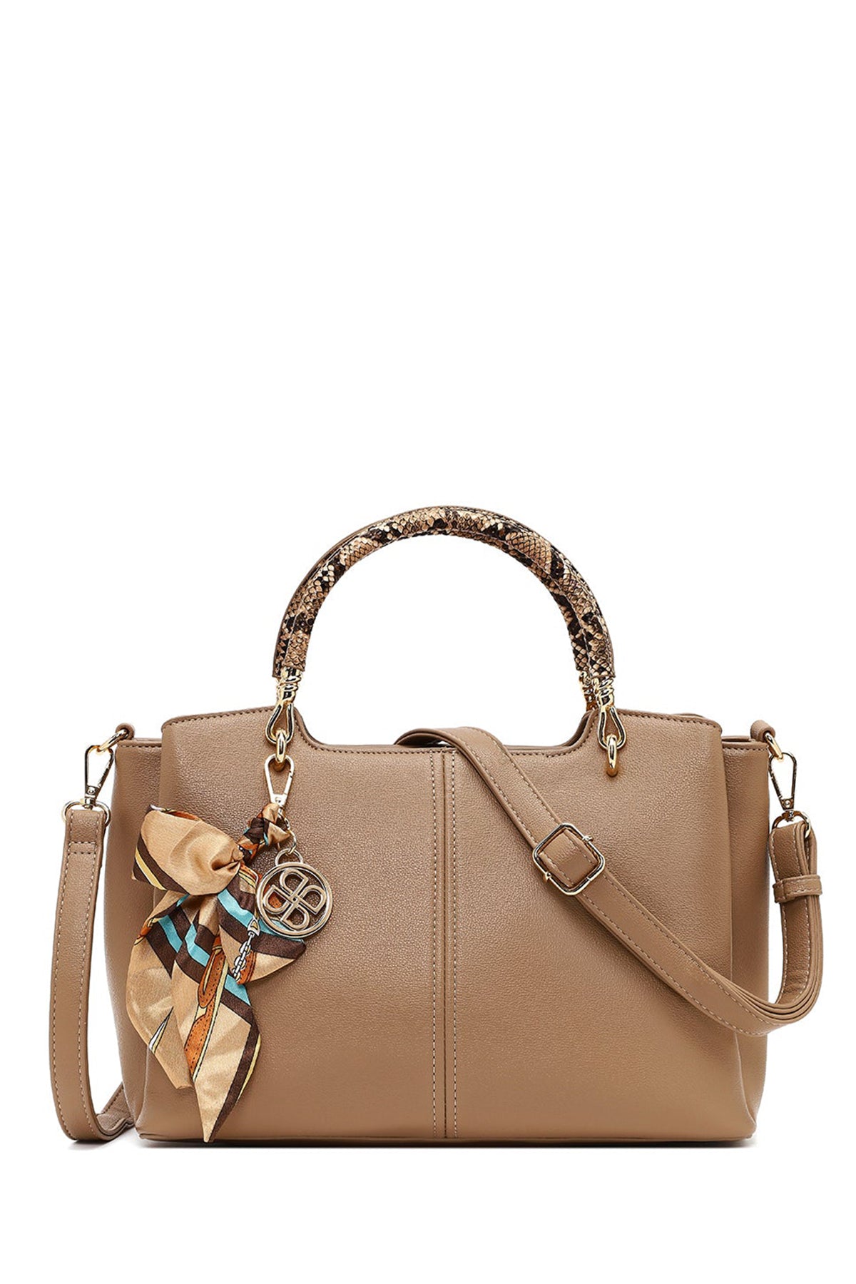 Kadın Bej Uzun Askılı Aksesuarlı Kol Çantası AB150004SV | Derimod